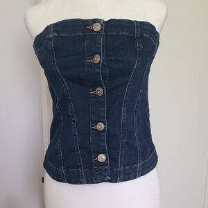 BDG (Urban Outfitters) Dark Blue Denim Tube Top